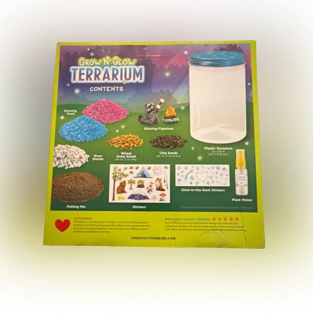 Creativity for Kids Grow 'n Glow Terrarium Kit NEW Sealed Box
